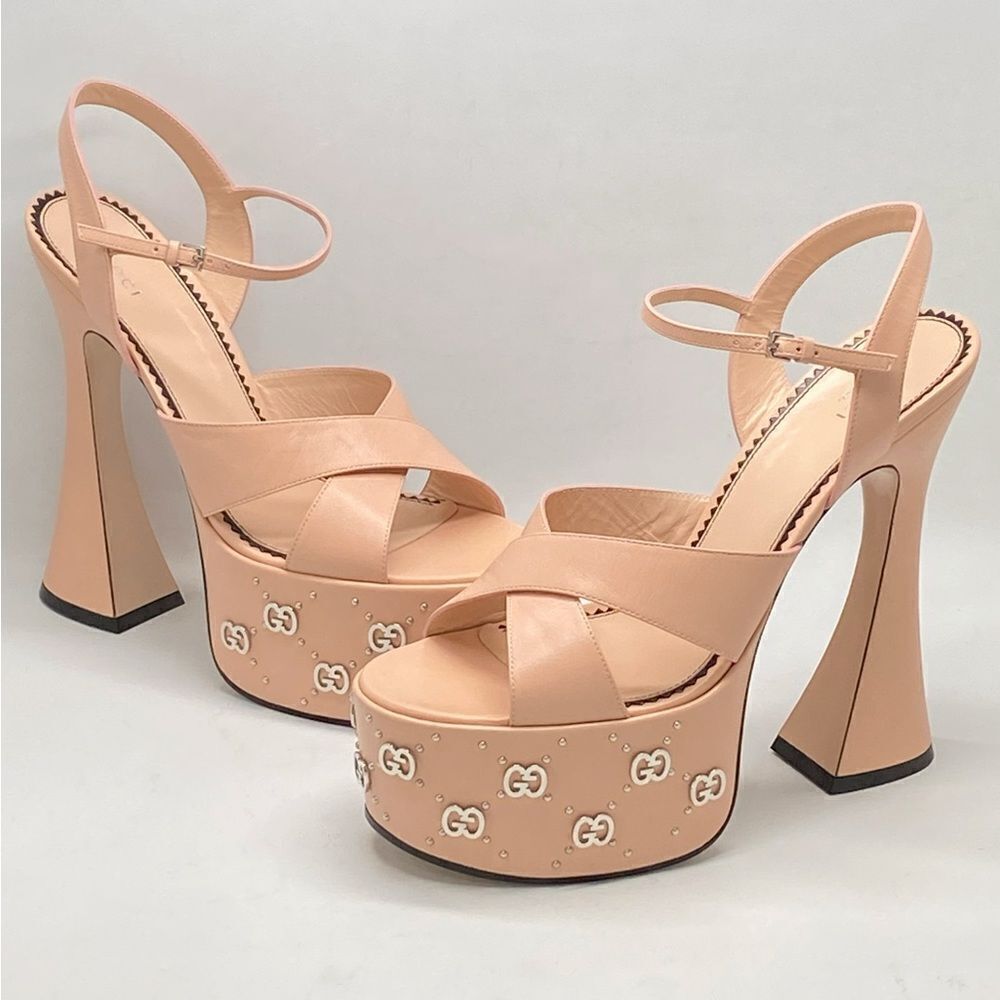 Gucci Interlocking Gg Stud-Detailed Platform Sand… - image 2